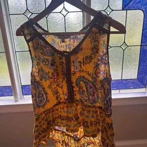 Patrons of Peace Floral Yellow Top - never worn